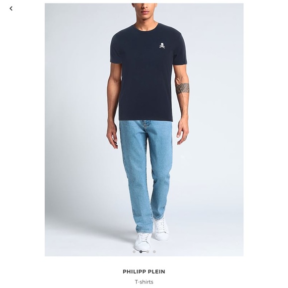 NEW Philipp Plein Navy Blue Luxury Cotton Tee - Picture 2 of 6